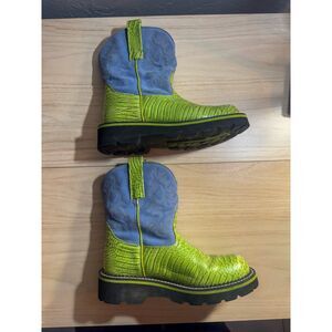 Ariat "Big Boy" Exotic Leather Cowboy Boots with Suede Shaft, Size 6.5 B